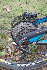 The largest rear sprocket looks like a pie plate, but gives plenty of gear to climb any hill. 