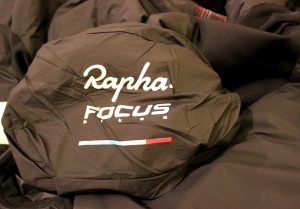 The jacket stuffs into the rear pocket when pulled inside out.