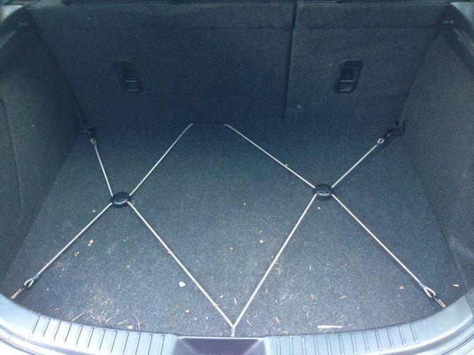 The RackNet easily attached to six points in my trunk